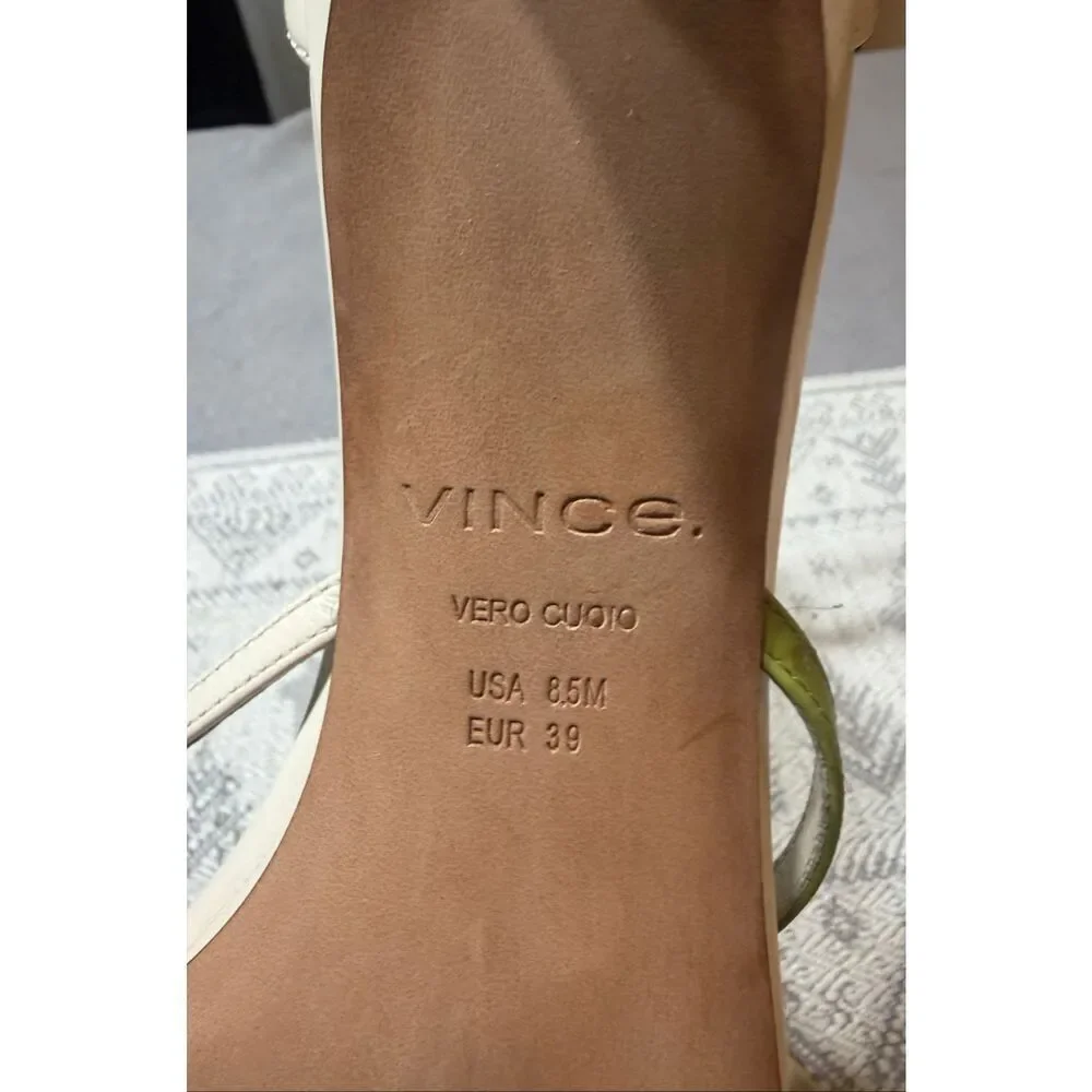 Vince. Siri Leather Heeled Sandal Size 8.5